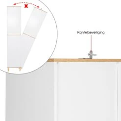 Kamyra® Scandinavisch Badkamermeubel - Badkamerkast, Wastafelmeubel, Opbergkast - Wit - 40x30x180 Cm - MDF -Badkamer Wijs 1200x1200 4085