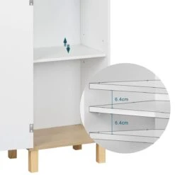 Kamyra® Scandinavisch Badkamermeubel - Badkamerkast, Wastafelmeubel, Opbergkast - Wit - 40x30x180 Cm - MDF -Badkamer Wijs 1200x1200 4086