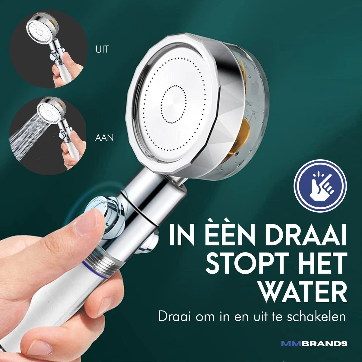 MM Brands Waterbesparende Douchekop - Handdouche Met Hoge Druk - Regendouche Waterbesparend 5 MM Brands Waterbesparende Douchekop - Handdouche Met Hoge Druk - Regendouche Waterbesparend - Afbeelding 3