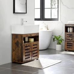 Soof&Tess Badkamerkast - Wastafelmeubel - Wastafel Onderkast - 60 X 30 X 63 - Bruin -Badkamer Wijs 1200x1200 4105