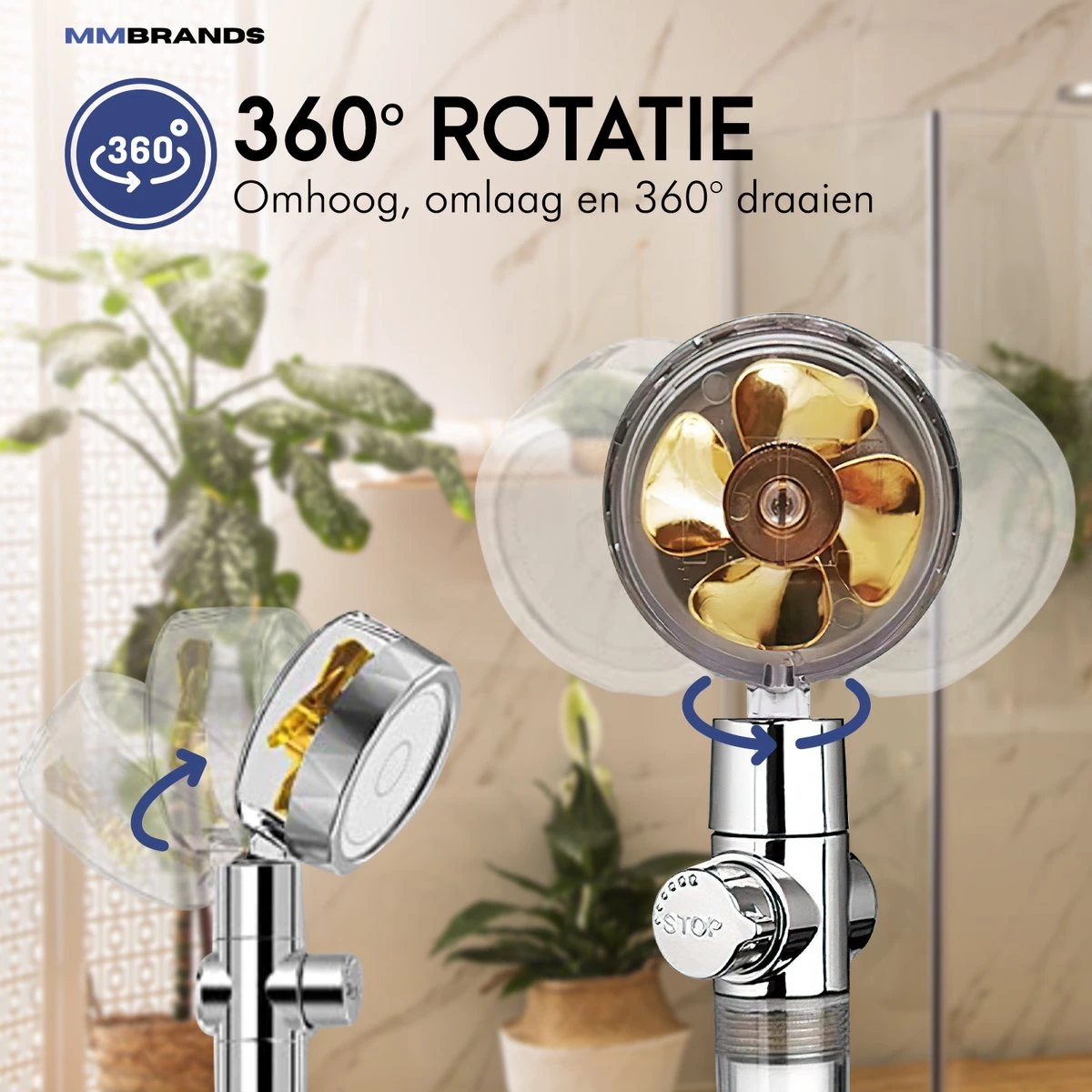 MM Brands Waterbesparende Douchekop - Handdouche Met Hoge Druk - Regendouche Waterbesparend 6 MM Brands Waterbesparende Douchekop - Handdouche Met Hoge Druk - Regendouche Waterbesparend - Afbeelding 4