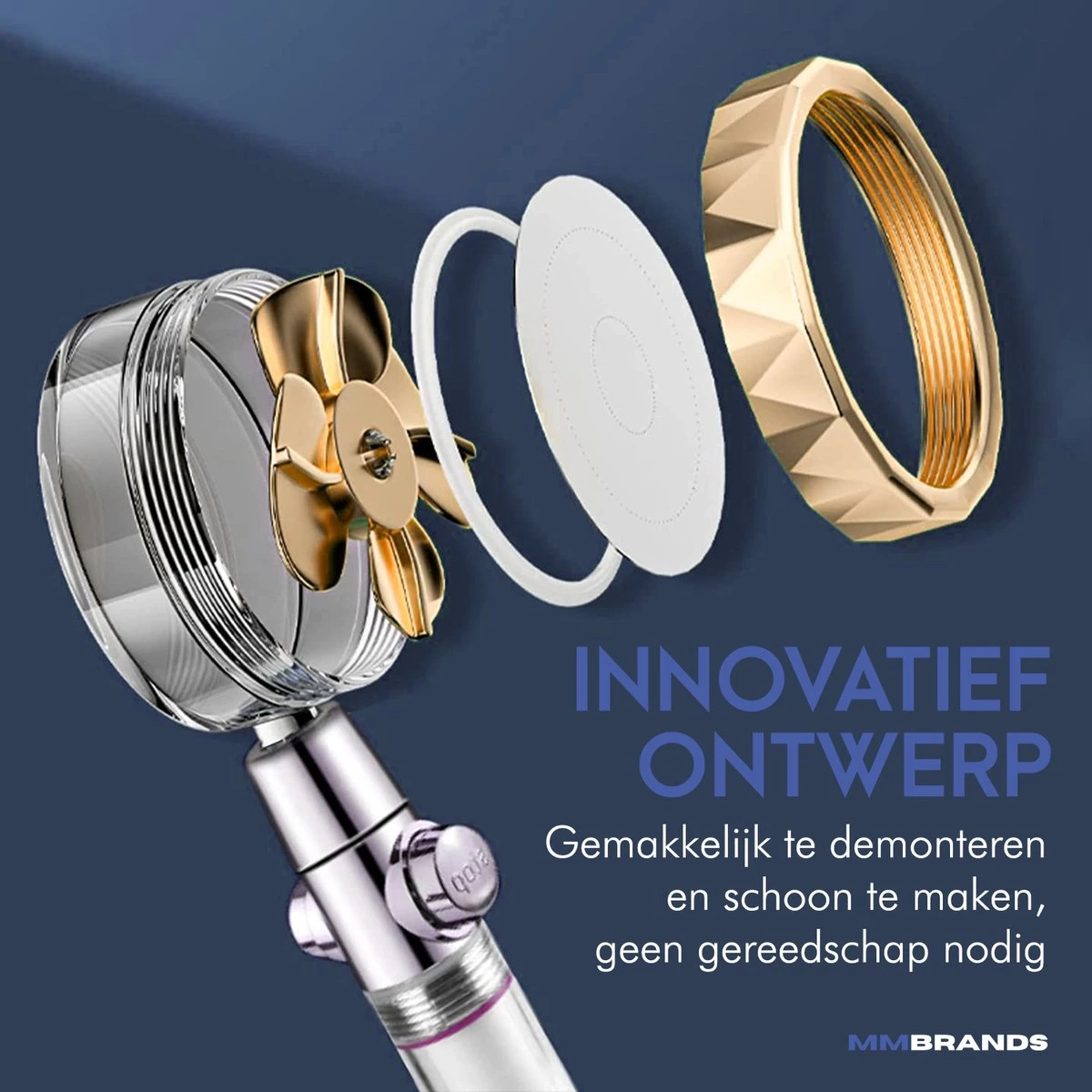 MM Brands Waterbesparende Douchekop - Handdouche Met Hoge Druk - Regendouche Waterbesparend 7 MM Brands Waterbesparende Douchekop - Handdouche Met Hoge Druk - Regendouche Waterbesparend - Afbeelding 5