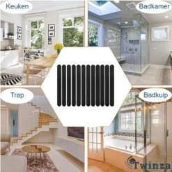Zelfklevende Antislip Stickers - Douche/Bad/Trap Plakstrip - Badkamer Antislip Strips - 12stuks - 38x2cm - Zwart 5 Zelfklevende Antislip Stickers - Douche/Bad/Trap Plakstrip - Badkamer Antislip Strips - 12stuks - 38x2cm - Zwart -Badkamer Wijs 1200x1200 4145