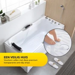 RX Goods 25 Stuks Zelfklevende Anti Slip Strips Stickers – 2 Cm X 40 Cm - Met Schraper – Transparante Tape -Badkamer Wijs 1200x1200 4149