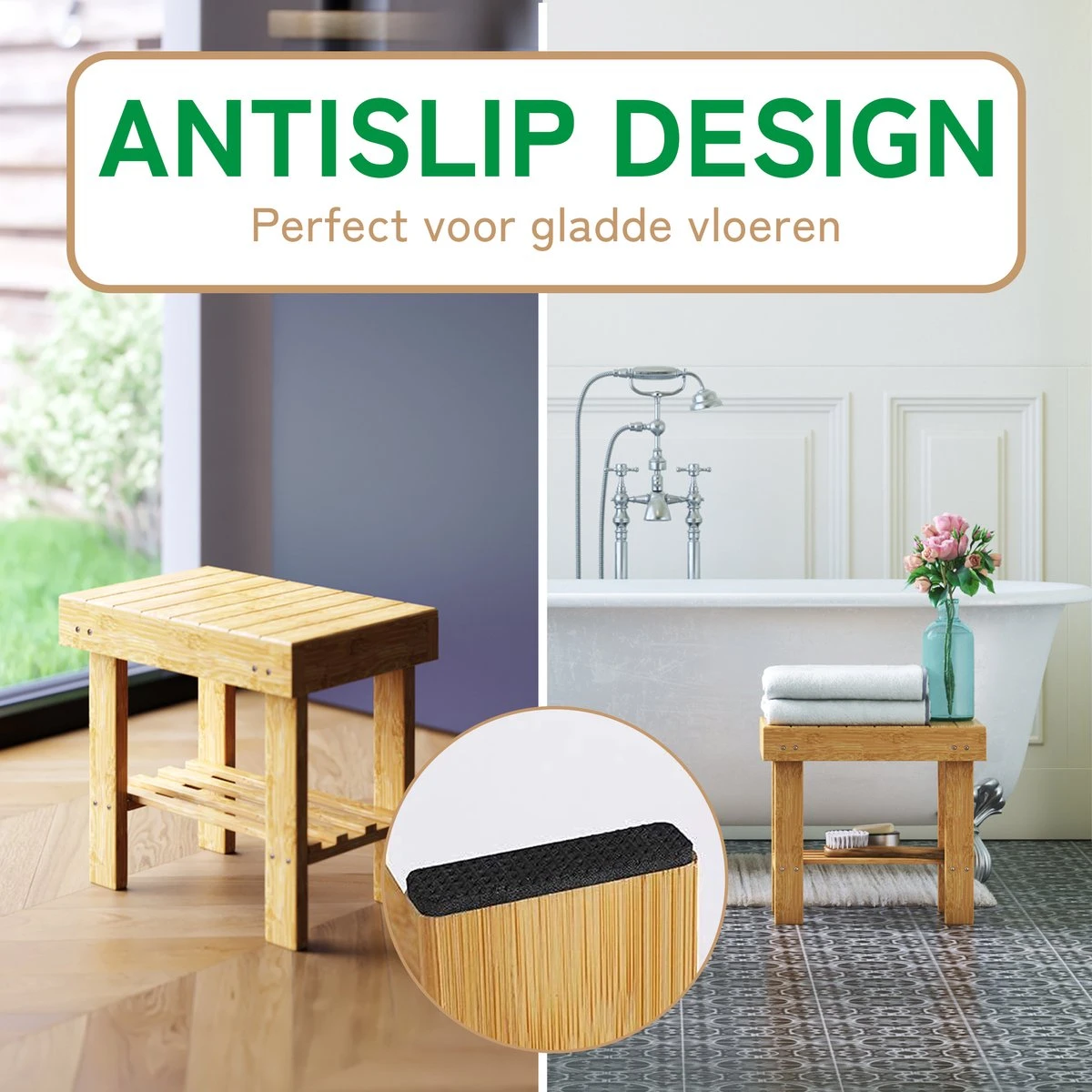 Bamboe Design Douchekruk - Opstapkrukje - Kruk Bamboe - Opstapje - Plantenstandaard 3 Bamboe Design Douchekruk - Opstapkrukje - Kruk Bamboe - Opstapje - Plantenstandaard