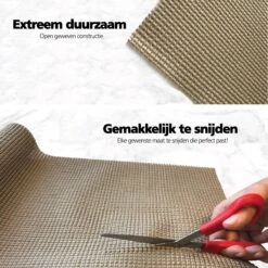 SWILIX ® Antislipmat Voor Kasten En Lades, Douchemat - Badkamermat - Badmat, Dienblad, Vloer - 4 Meter Rol - Anti Slip Mat - 400 X 30 Cm - Beige -Badkamer Wijs 1200x1200 4190