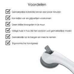 Merkloos Handgreep Met Zuignap Voor Badkamer, Douche En Toilet – Veilige Oplossing Zonder Boorgaten – Veiligheidsgreep – Helping Hand Handvat - 30CM - Handig Hulpmiddel Voor Kinderen En Ouderen -Badkamer Wijs 1200x1200 4203