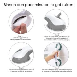 Merkloos Handgreep Met Zuignap Voor Badkamer, Douche En Toilet – Veilige Oplossing Zonder Boorgaten – Veiligheidsgreep – Helping Hand Handvat - 30CM - Handig Hulpmiddel Voor Kinderen En Ouderen -Badkamer Wijs 1200x1200 4205