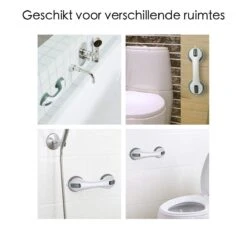 Merkloos Handgreep Met Zuignap Voor Badkamer, Douche En Toilet – Veilige Oplossing Zonder Boorgaten – Veiligheidsgreep – Helping Hand Handvat - 30CM - Handig Hulpmiddel Voor Kinderen En Ouderen -Badkamer Wijs 1200x1200 4206