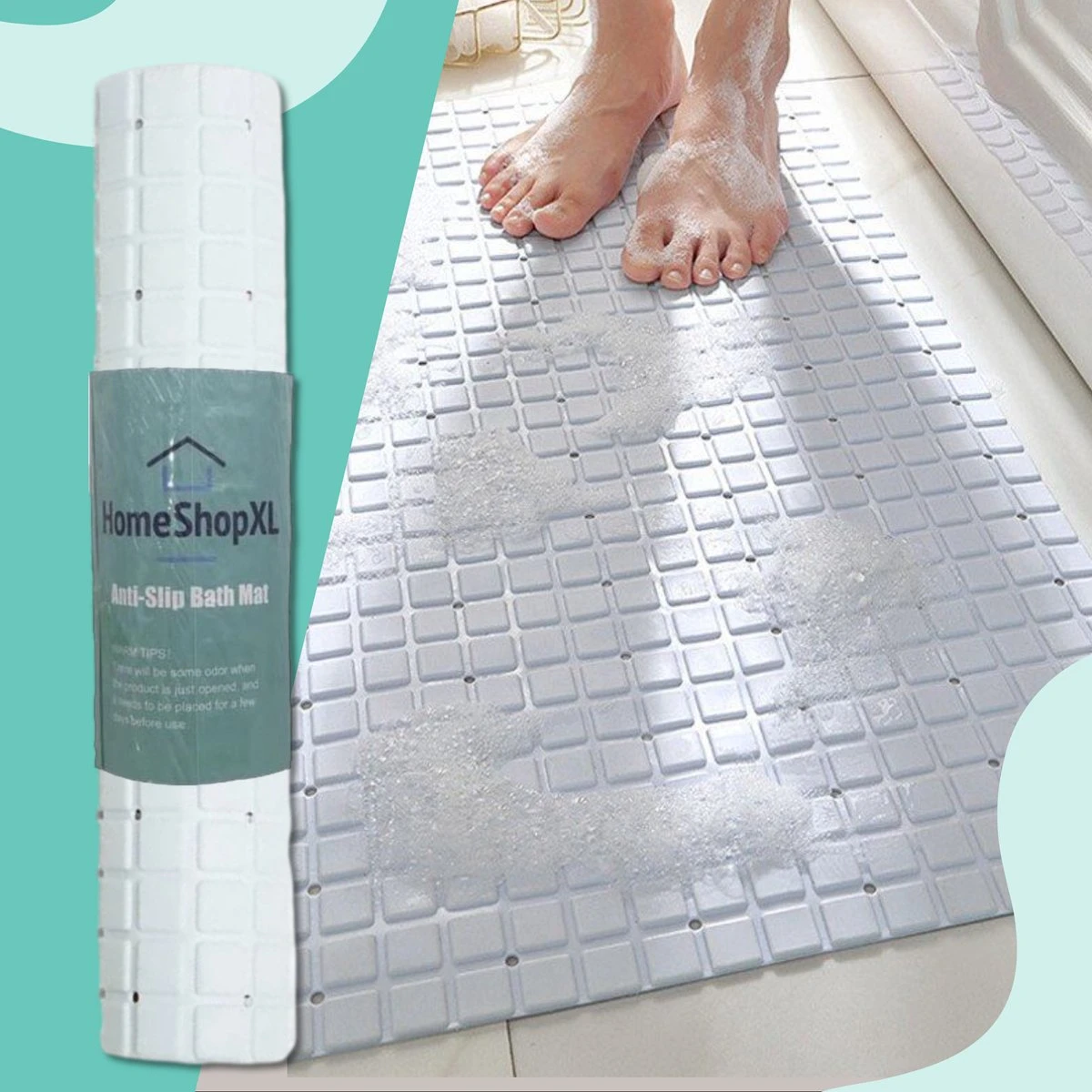 The Original - Douchemat Antislip - Wit - 70x40cm - Antislipmat Badmat Voor Bad & Douche - Anti Slip Mat Met Zuignappen 4 The Original - Douchemat Antislip - Wit - 70x40cm - Antislipmat Badmat Voor Bad & Douche - Anti Slip Mat Met Zuignappen - Afbeelding 2