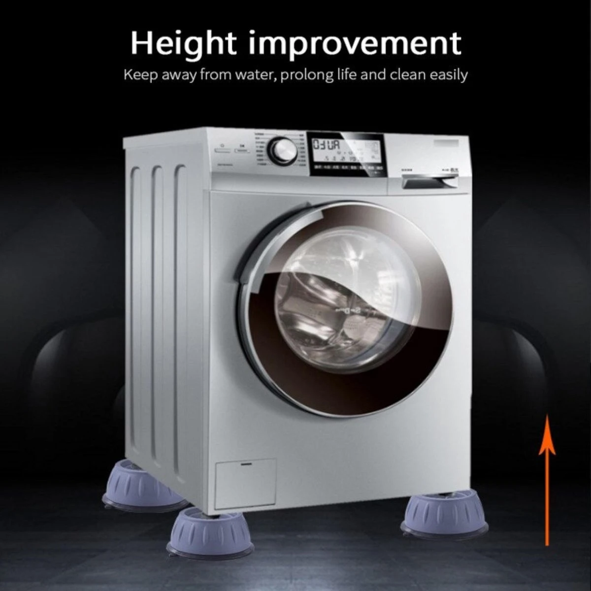 Wasmachine Demper – Trillingsdemper – Anti Slip – Schokdemper – Anti Tril – Wasmachine Voetjes – Vibratiedempers – Verhoger – 4 Stuks - Grijs 5 Wasmachine Demper – Trillingsdemper – Anti Slip – Schokdemper – Anti Tril – Wasmachine Voetjes – Vibratiedempers – Verhoger – 4 Stuks - Grijs - Afbeelding 3