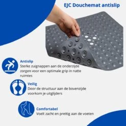 Douchemat - Antislipmat - Douchemat Antislip - Badmat - Badmat Antislip - Grijs - Antislipmat Douche - 53cm X 53cm - BPA Vrij - Antibacterieel - Antislip - Wasbaar- EJC Products 9 Douchemat - Antislipmat - Douchemat Antislip - Badmat - Badmat Antislip - Grijs - Antislipmat Douche - 53cm X 53cm - BPA Vrij - Antibacterieel - Antislip - Wasbaar- EJC Products -Badkamer Wijs 1200x1200 4226