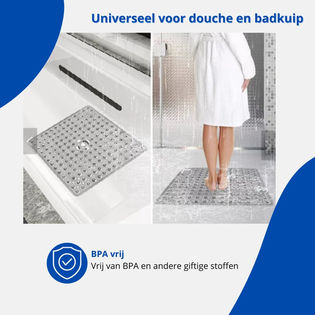 Douchemat - Antislipmat - Douchemat Antislip - Badmat - Badmat Antislip - Grijs - Antislipmat Douche - 53cm X 53cm - BPA Vrij - Antibacterieel - Antislip - Wasbaar- EJC Products 6 Douchemat - Antislipmat - Douchemat Antislip - Badmat - Badmat Antislip - Grijs - Antislipmat Douche - 53cm X 53cm - BPA Vrij - Antibacterieel - Antislip - Wasbaar- EJC Products - Afbeelding 4