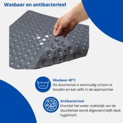 Douchemat - Antislipmat - Douchemat Antislip - Badmat - Badmat Antislip - Grijs - Antislipmat Douche - 53cm X 53cm - BPA Vrij - Antibacterieel - Antislip - Wasbaar- EJC Products 11 Douchemat - Antislipmat - Douchemat Antislip - Badmat - Badmat Antislip - Grijs - Antislipmat Douche - 53cm X 53cm - BPA Vrij - Antibacterieel - Antislip - Wasbaar- EJC Products -Badkamer Wijs 1200x1200 4228