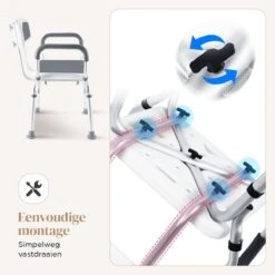 BY JRM Douchestoel En Douchekruk Met Afneembare Rugleuning En Armleuning – 30 Dagen Uitproberen - Anti Slip – Verstelbare Hoogte - Douchekrukje - Grijs 23 BY JRM Douchestoel En Douchekruk Met Afneembare Rugleuning En Armleuning – 30 Dagen Uitproberen - Anti Slip – Verstelbare Hoogte - Douchekrukje - Grijs -Badkamer Wijs 1200x1200 4240