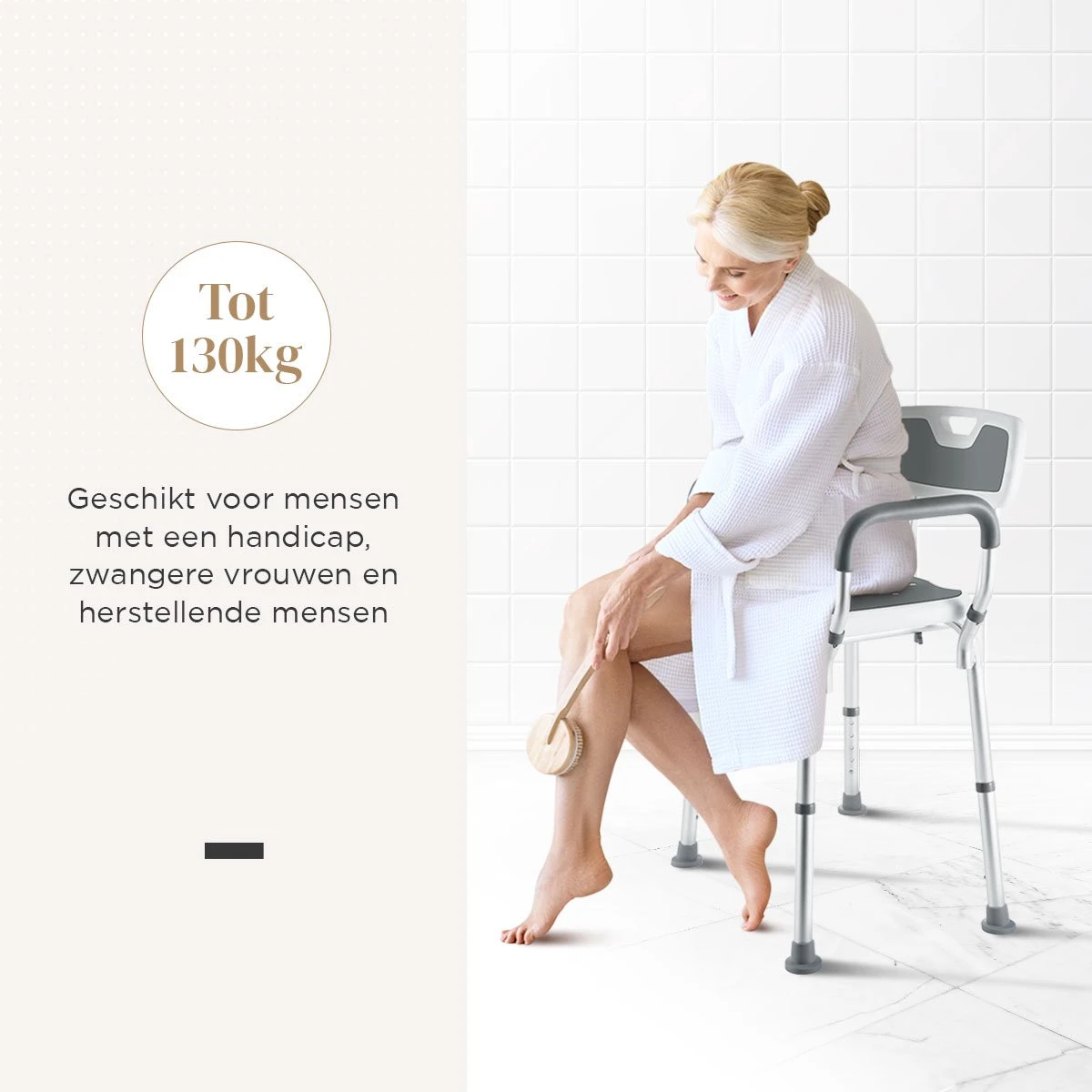 BY JRM Douchestoel En Douchekruk Met Afneembare Rugleuning En Armleuning – 30 Dagen Uitproberen - Anti Slip – Verstelbare Hoogte - Douchekrukje - Grijs 14 BY JRM Douchestoel En Douchekruk Met Afneembare Rugleuning En Armleuning – 30 Dagen Uitproberen - Anti Slip – Verstelbare Hoogte - Douchekrukje - Grijs - Afbeelding 12