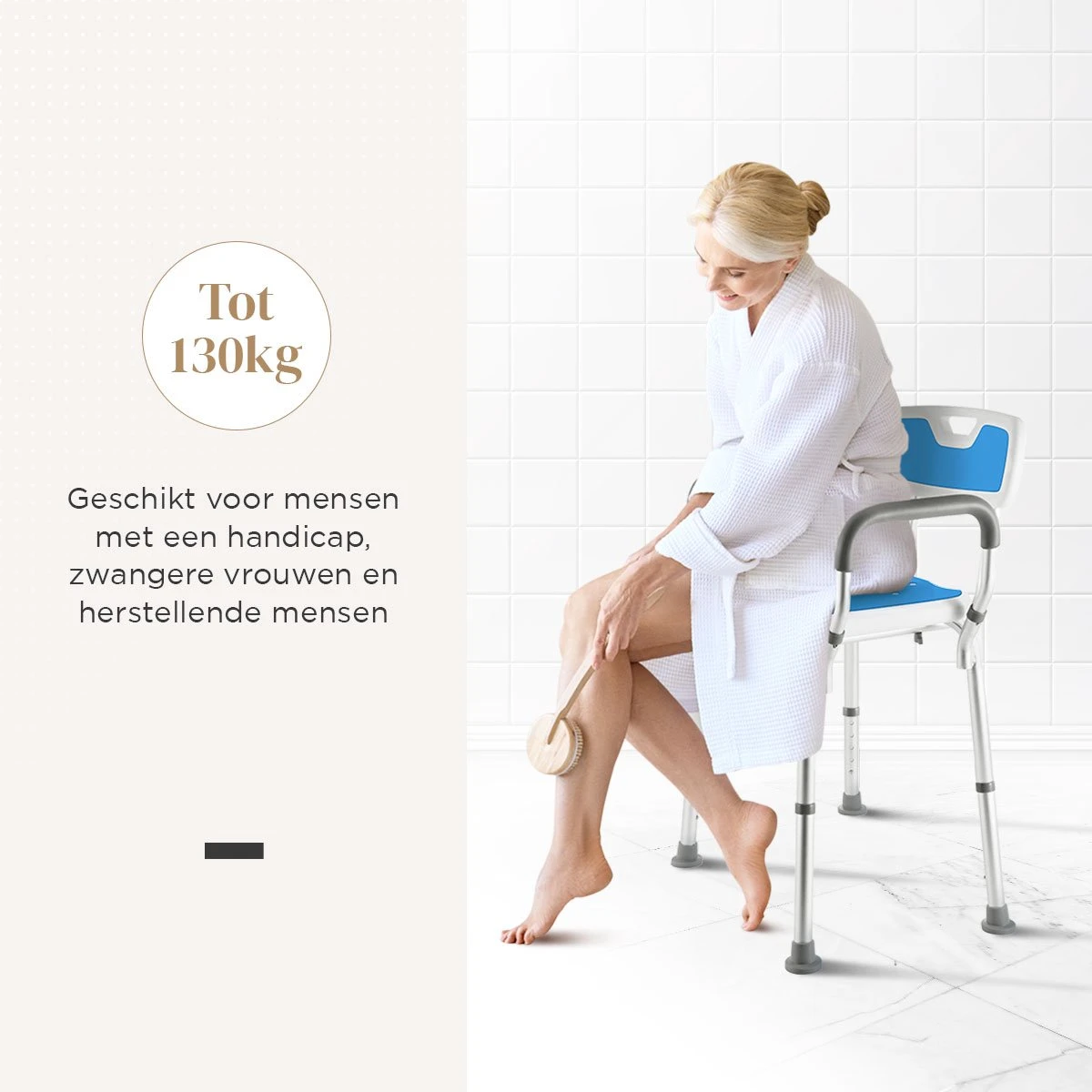 BY JRM Douchestoel En Douchekruk Met Afneembare Rugleuning En Armleuning – 30 Dagen Uitproberen -anti Slip – Verstelbare Hoogte - Douchekrukje - Blauw 14 BY JRM Douchestoel En Douchekruk Met Afneembare Rugleuning En Armleuning – 30 Dagen Uitproberen -anti Slip – Verstelbare Hoogte - Douchekrukje - Blauw - Afbeelding 12