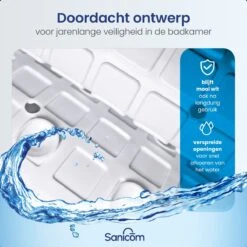 Merkloos Douchemat - Antislip Mat - Antislipmat Douche - Badmat - ​​Schimmelbestendig - Met Zuignappen - Wasbaar - Wit -Badkamer Wijs 1200x1200 4258