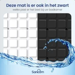 Merkloos Douchemat - Antislip Mat - Antislipmat Douche - Badmat - ​​Schimmelbestendig - Met Zuignappen - Wasbaar - Wit -Badkamer Wijs 1200x1200 4261