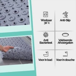 The Original - Douchemat Antislip - Grijs - 88x40cm - Antislipmat Badmat Voor Bad & Douche - Anti Slip Mat Met Zuignappen -Badkamer Wijs 1200x1200 4263