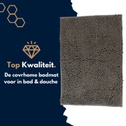Merkloos Badmat Antislip 40 X 70 Cm - Douchemat - Antislipmat Douche - Extra Zacht - Eenvoudig Wasbaar - Grijs -Badkamer Wijs 1200x1200 4272