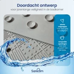 Merkloos Douchemat - Antislip Mat - Antislipmat Douche - Badmat - Schimmelbestendig - Met Zuignappen - Wasbaar - Grijs 15 Merkloos Douchemat - Antislip Mat - Antislipmat Douche - Badmat - Schimmelbestendig - Met Zuignappen - Wasbaar - Grijs -Badkamer Wijs 1200x1200 4303