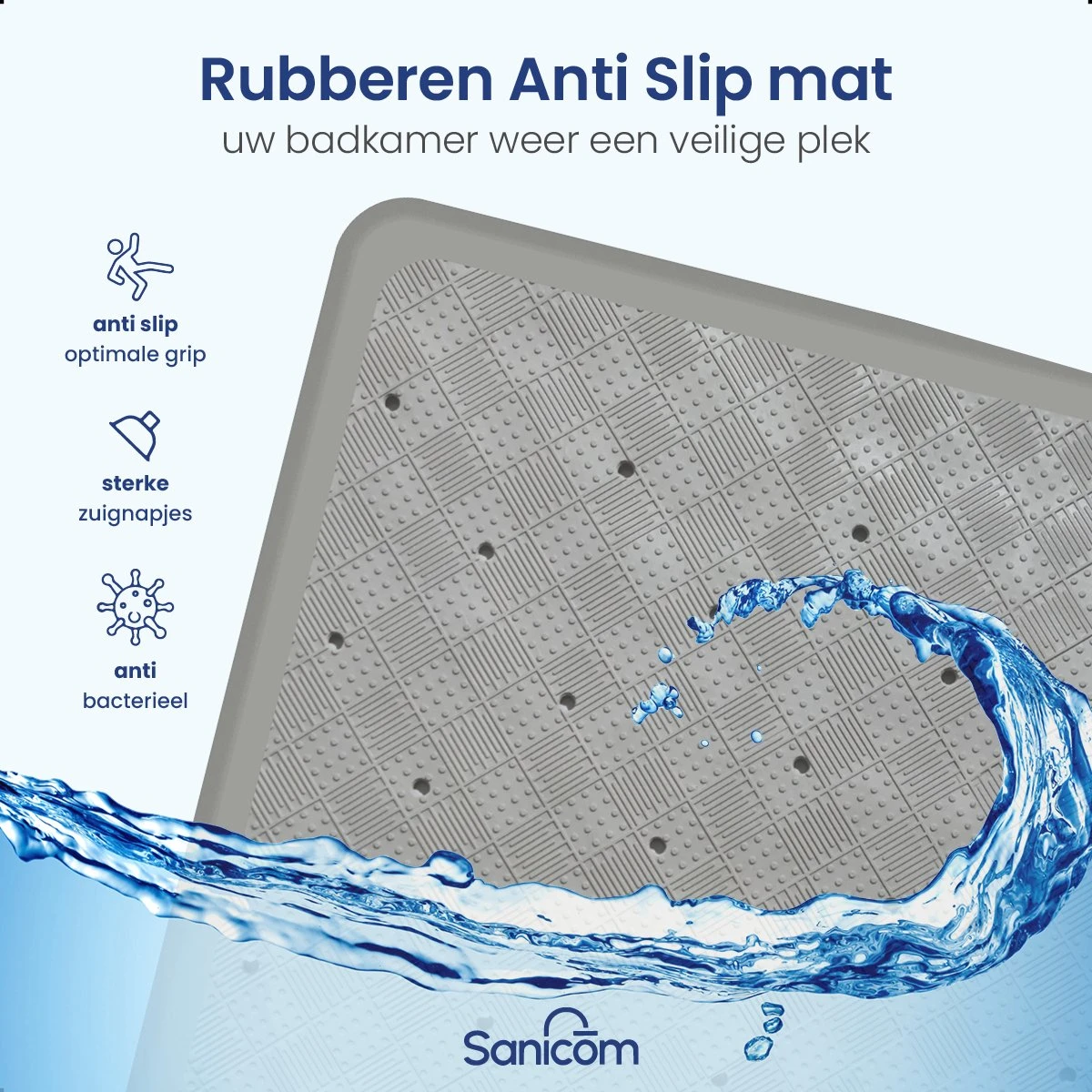 Merkloos Douchemat - Antislip Mat - Antislipmat Douche - Badmat - Schimmelbestendig - Met Zuignappen - Wasbaar - Grijs 8 Merkloos Douchemat - Antislip Mat - Antislipmat Douche - Badmat - Schimmelbestendig - Met Zuignappen - Wasbaar - Grijs - Afbeelding 6