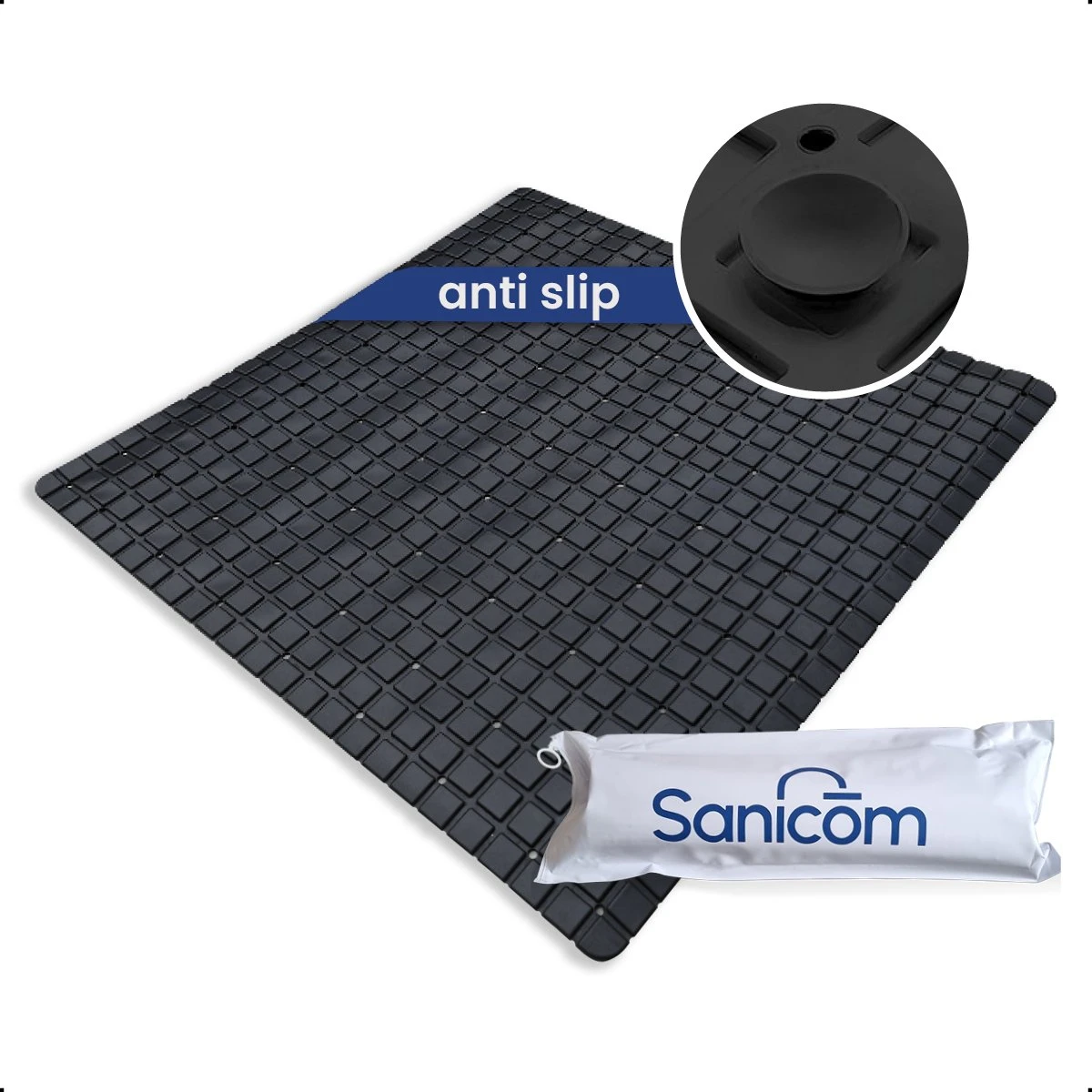 Merkloos Douchemat - Antislip Mat - Antislipmat Douche - Badmat - Schimmelbestendig - Met Zuignappen - Wasbaar - Zwart 3 Merkloos Douchemat - Antislip Mat - Antislipmat Douche - Badmat - Schimmelbestendig - Met Zuignappen - Wasbaar - Zwart