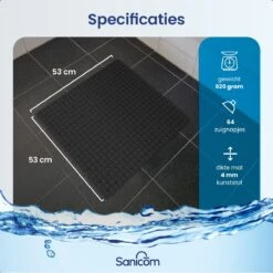 Merkloos Douchemat - Antislip Mat - Antislipmat Douche - Badmat - Schimmelbestendig - Met Zuignappen - Wasbaar - Zwart 12 Merkloos Douchemat - Antislip Mat - Antislipmat Douche - Badmat - Schimmelbestendig - Met Zuignappen - Wasbaar - Zwart -Badkamer Wijs 1200x1200 4308