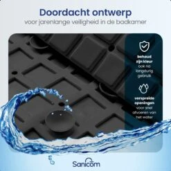 Merkloos Douchemat - Antislip Mat - Antislipmat Douche - Badmat - Schimmelbestendig - Met Zuignappen - Wasbaar - Zwart 19 Merkloos Douchemat - Antislip Mat - Antislipmat Douche - Badmat - Schimmelbestendig - Met Zuignappen - Wasbaar - Zwart -Badkamer Wijs 1200x1200 4315