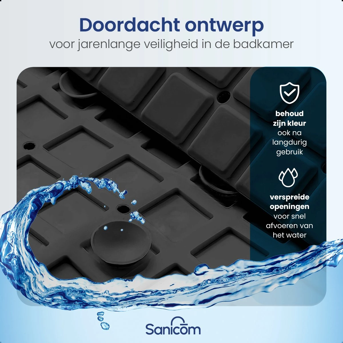 Merkloos Douchemat - Antislip Mat - Antislipmat Douche - Badmat - Schimmelbestendig - Met Zuignappen - Wasbaar - Zwart 11 Merkloos Douchemat - Antislip Mat - Antislipmat Douche - Badmat - Schimmelbestendig - Met Zuignappen - Wasbaar - Zwart - Afbeelding 9