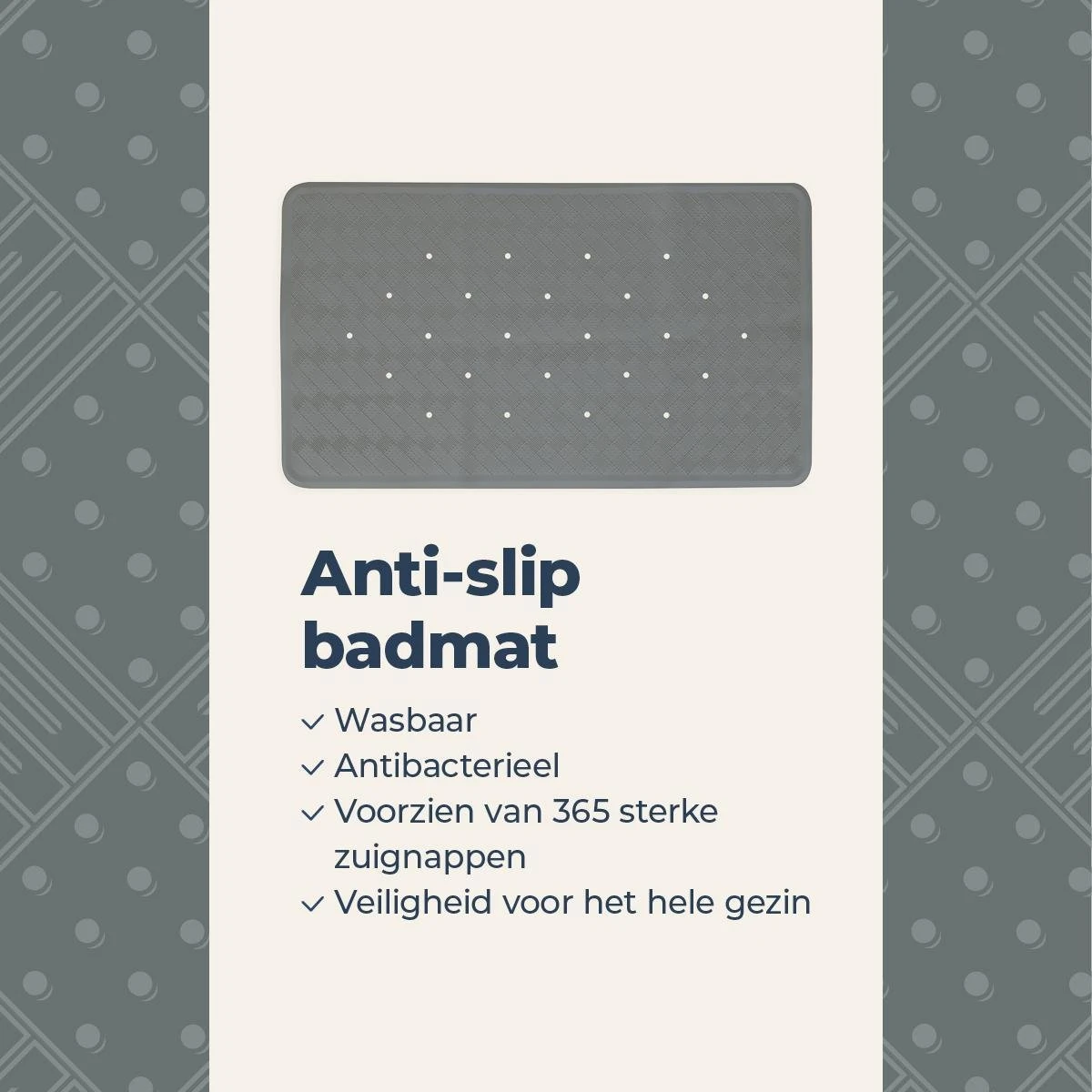 Badmat Grijs Antislip Mat 40 X 70 Cm - Douchemat - Voor Bad En Douche 4 Badmat Grijs Antislip Mat 40 X 70 Cm - Douchemat - Voor Bad En Douche - Afbeelding 2