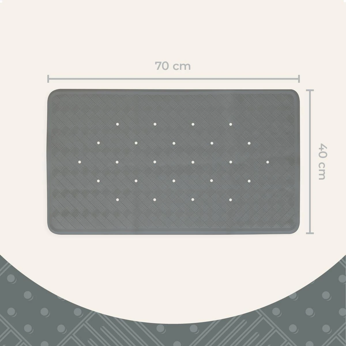 Badmat Grijs Antislip Mat 40 X 70 Cm - Douchemat - Voor Bad En Douche 6 Badmat Grijs Antislip Mat 40 X 70 Cm - Douchemat - Voor Bad En Douche - Afbeelding 4