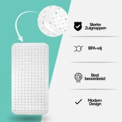 The Original - Douchemat Antislip - Wit - 88x40cm - Antislipmat Badmat Voor Bad & Douche - Anti Slip Mat Met Zuignappen -Badkamer Wijs 1200x1200 4331