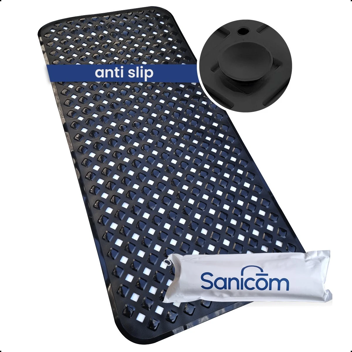 Merkloos Badmat Antislip - Douchemat - Antislipmat Bad - Antislipmat Douche - Schimmelbestendig - Met Zuignappen - Wasbaar - Zwart 3 Merkloos Badmat Antislip - Douchemat - Antislipmat Bad - Antislipmat Douche - Schimmelbestendig - Met Zuignappen - Wasbaar - Zwart