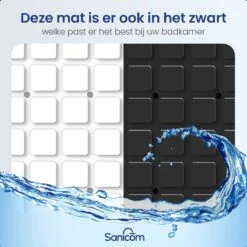 Merkloos Badmat Antislip - Douchemat - Antislipmat Bad - Antislipmat Douche - Schimmelbestendig - Met Zuignappen - Wasbaar - Wit -Badkamer Wijs 1200x1200 4349