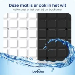 Merkloos Douchemat - Badmat Antislip - Antislipmat Douche - Antislipmat Bad - ​​Schimmelbestendig - Met Zuignappen - Wasbaar - Zwart -Badkamer Wijs 1200x1200 4365