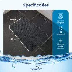 Merkloos Douchemat - Badmat Antislip - Antislipmat Douche - Antislipmat Bad - ​​Schimmelbestendig - Met Zuignappen - Wasbaar - Zwart -Badkamer Wijs 1200x1200 4369