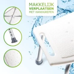 Vivamore Douchekruk - Antislip Douchestoel - In Hoogte Verstelbaar - Max. 150 KG -Badkamer Wijs 1200x1200 4375