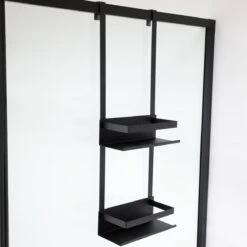 VDN Stainless Doucherek Zonder Boren - Doucherek Hangend - Doucherek Zwart - RVS - Doucherek Aan Douchewand - 2 Laags -Badkamer Wijs 1200x1200 441