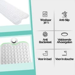 The Original - Badmat Antislip - Wit - 100x40cm - Antislipmat Douchemat Voor Bad & Douche - Anti Slip Mat Met Zuignappen -Badkamer Wijs 1200x1200 4426