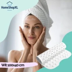 The Original - Badmat Antislip - Wit - 100x40cm - Antislipmat Douchemat Voor Bad & Douche - Anti Slip Mat Met Zuignappen -Badkamer Wijs 1200x1200 4427