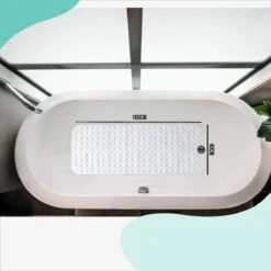 The Original - Badmat Antislip - Wit - 100x40cm - Antislipmat Douchemat Voor Bad & Douche - Anti Slip Mat Met Zuignappen -Badkamer Wijs 1200x1200 4428