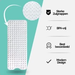 The Original - Badmat Antislip - Wit - 100x40cm - Antislipmat Douchemat Voor Bad & Douche - Anti Slip Mat Met Zuignappen -Badkamer Wijs 1200x1200 4432
