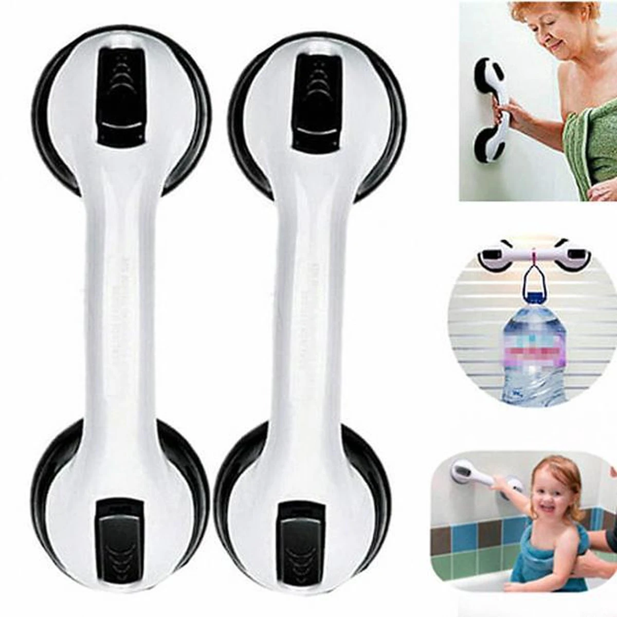 Merkloos 2x Anti Slip Zuig Handvat - Zuignap Handgreep Badkamer/Toilet - Badkamer Veiligheidsgreep - Handgreep Met Zuignappen - Badgreep - Krachtig En Verplaatsbaar - Trekvermogen Tot 50KG - 30cm 5 Merkloos 2x Anti Slip Zuig Handvat - Zuignap Handgreep Badkamer/Toilet - Badkamer Veiligheidsgreep - Handgreep Met Zuignappen - Badgreep - Krachtig En Verplaatsbaar - Trekvermogen Tot 50KG - 30cm - Afbeelding 3