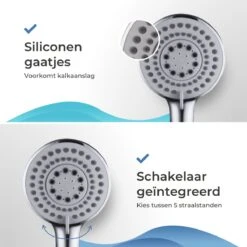 TUBSUN Waterbesparende Douchekop - Handdouche - Regendouche - 50% Waterbesparend - 5 Sproeistanden 19 TUBSUN Waterbesparende Douchekop - Handdouche - Regendouche - 50% Waterbesparend - 5 Sproeistanden -Badkamer Wijs 1200x1200 448
