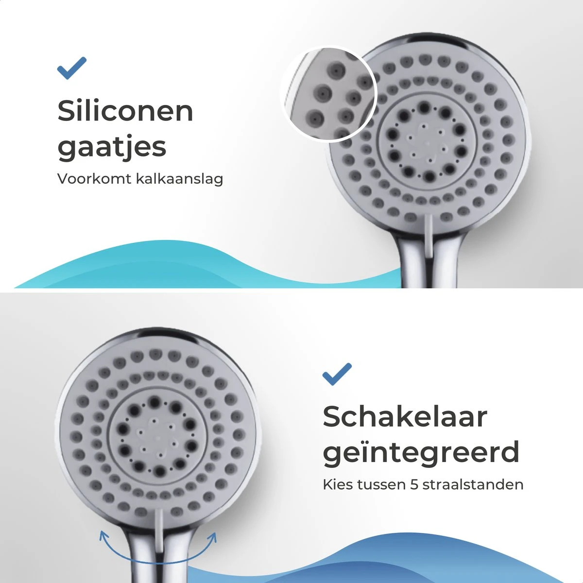 TUBSUN Waterbesparende Douchekop - Handdouche - Regendouche - 50% Waterbesparend - 5 Sproeistanden 9 TUBSUN Waterbesparende Douchekop - Handdouche - Regendouche - 50% Waterbesparend - 5 Sproeistanden - Afbeelding 7