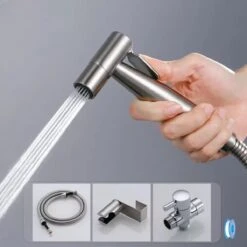 Merkloos Bidet - Handdouche/kraan - Water Sproeier/spray - Toilet/badkamer - Montage Set - 1,5M Slang - Multifunctioneel - RVS – Zilver -Badkamer Wijs 1200x1200 4498