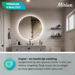 Mirlux Badkamerspiegel Met LED Verlichting & Verwarming – Wandspiegel Rond – Anti Condens Douchespiegel - 60CM 20 Mirlux Badkamerspiegel Met LED Verlichting & Verwarming – Wandspiegel Rond – Anti Condens Douchespiegel - 60CM -Badkamer Wijs 1200x1200 45
