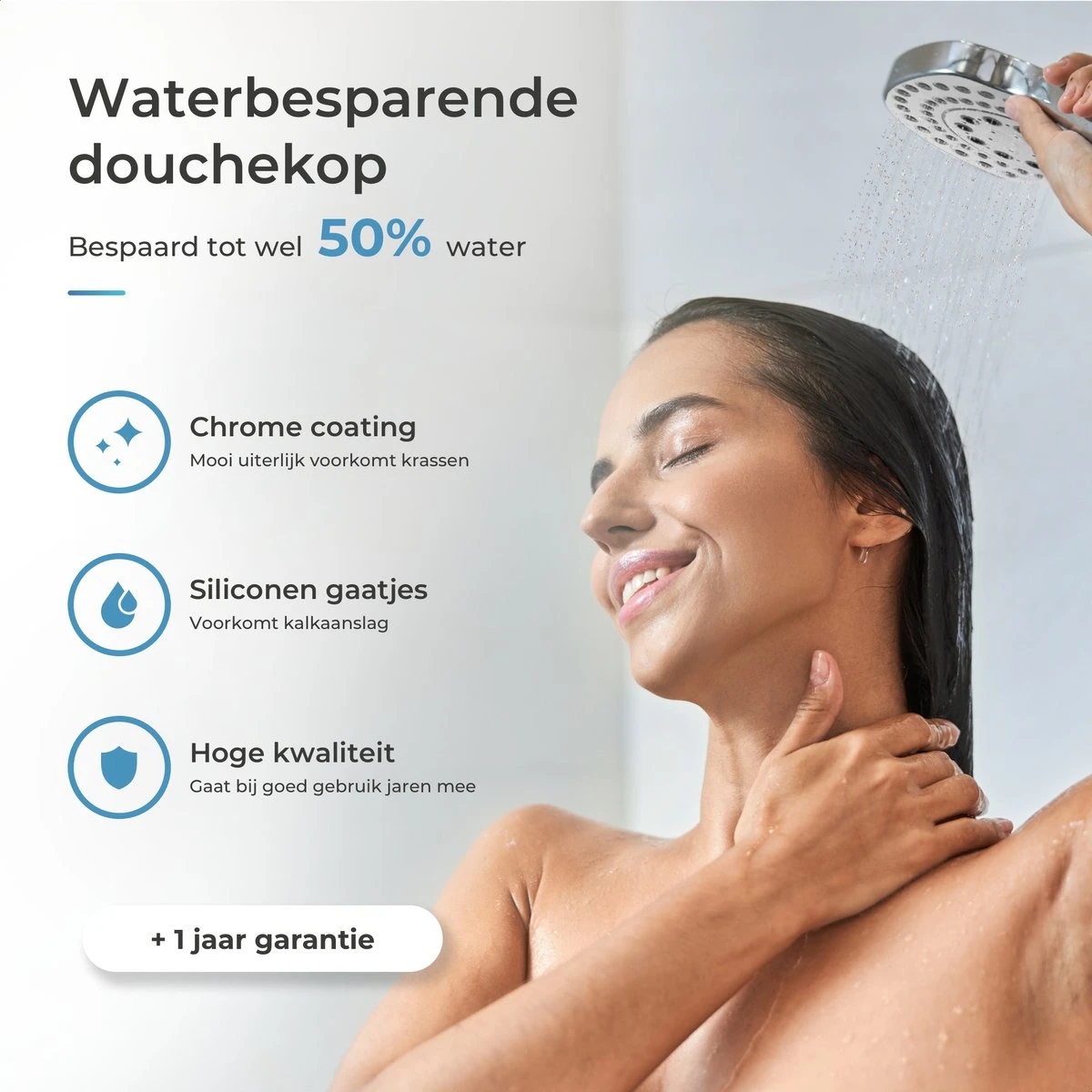 TUBSUN Waterbesparende Douchekop - Handdouche - Regendouche - 50% Waterbesparend - 5 Sproeistanden 13 TUBSUN Waterbesparende Douchekop - Handdouche - Regendouche - 50% Waterbesparend - 5 Sproeistanden - Afbeelding 11